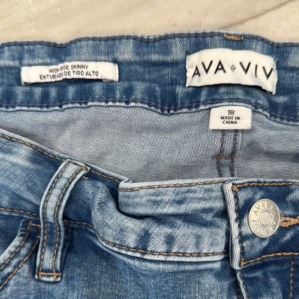 Ava & Viv High Rise Skinny Blue Jeans